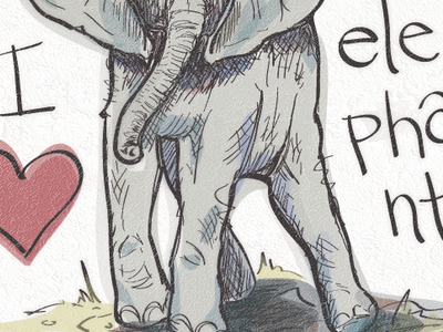 Baby Elephant elephant heart illustration