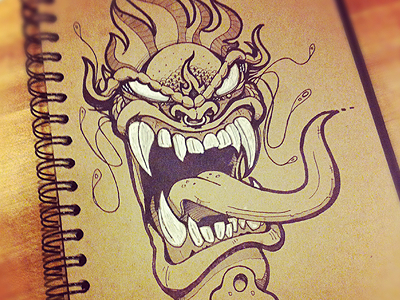 Dragon Sketch brown dragon drawing face illustration marker sketch sketchbook