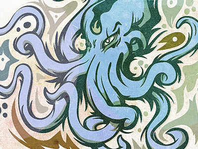 Midday Octopus Illustration illustration octopus texture