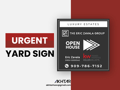 The Eric Zavala Group Yard Sign banner ads branding business card corporate design flat graphic design graphics deisgn icon illustration logo minimal postcard design real estae sign signage ui vector yard