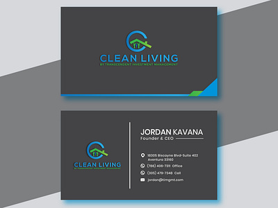 Design contest-winning Clean Living business card