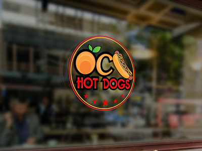 OC Hot Dogs Logo Design.