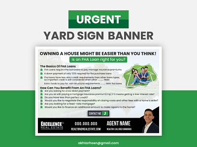 FHA Loan Yard Sign ads banner beauty branding building construction design graduation graphic design icon illustration logo minimal political public messaging realtor signage street sign vector vinyl yard sign