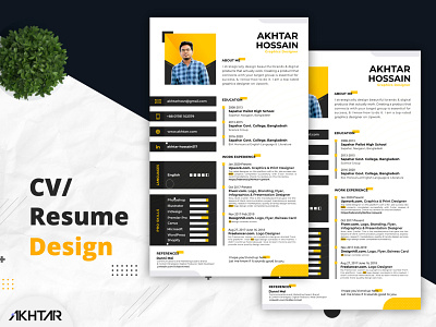 Akhtar's Cv or Resume Design. resume for designer job