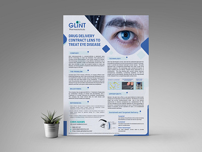Glint Pharmaceutical Inc. Flyer Design branding brochure design design flyer design graphic design illustration logo minimal pharmaceuticals flyer