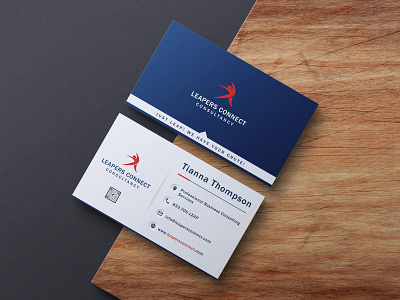 Leapers Connect Consultancy Business Card branding business card design design graphic design icon identity card design illustration logo logo design minimal real estate business spa business card design ui ux vector