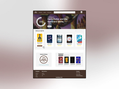 Goodreads Homepage design figma sorting ui ux