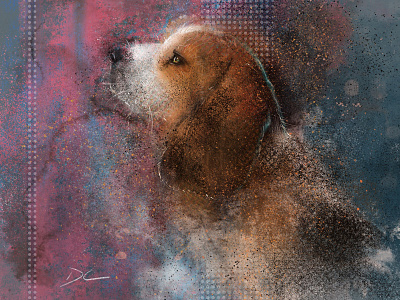 Beagle Profile beagle digital digital illustration illustration pastels procreate procreate art