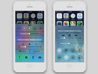 iOS 7 Control Center apple control center flat interface ios ios 7 iphone mobile redesign ui