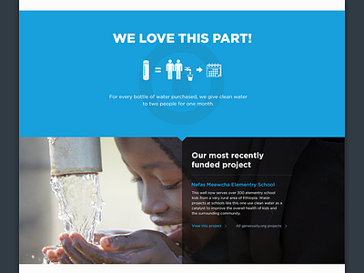 Homepage sections charity flat generosity homepage responsive water water bottle
