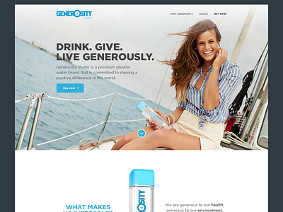 Generosity Water final mock charity flat generosity homepage responsive water water bottle