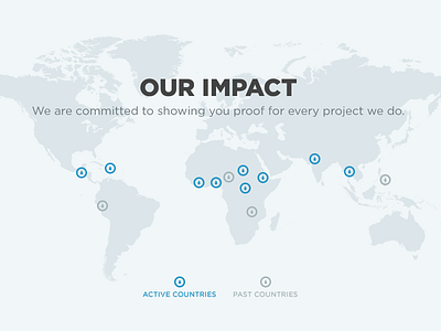 Our Impact generosity impact locations map projects water