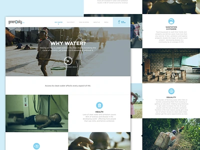 Why Water landing page benefits clean generosity responsive ui water