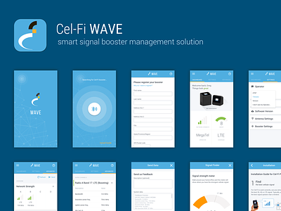 Cel-Fi Wave app android app booster cel-fi ios material design signal smart wave