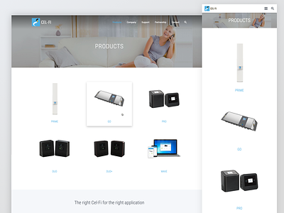 Cel-Fi Products design product ui wave web