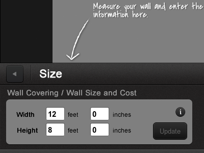 Size Drawer covering drawer settings size update wall