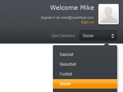 Coach Fuel Menu coach fuel drop down menu sport