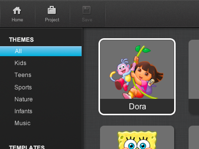 Getting Started dora getting started home new project project templates themes ui designer
