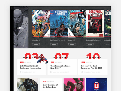 Marvel art direction digital design interactive product design typography ui ux web website