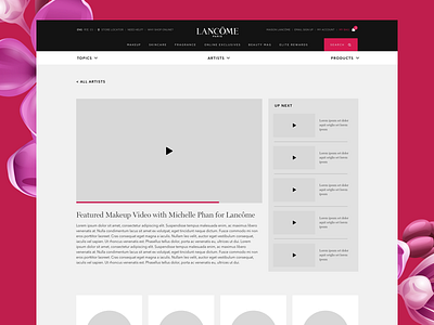 Lancome UX framework interactive product design ui user experience ux web wireframe