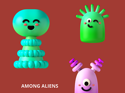 Cute Aliens 3d alien aliens animation baby branding cute cute aliens cutie cutie pie graphic design logo motion graphics pie