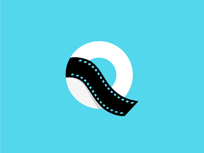 Q + Flim Reel logo design.