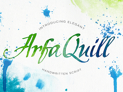 Arfaquill calligraphy classic elegant font handwritten rough script typeface