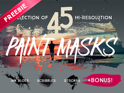 Paint Masks + Freebie artistic brush stroke freebie grunge hand painted layered mask paint psd