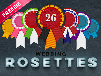 Webbing Rosettes + Freebie award badge bow freebie png ribbon rosette trophy webbing