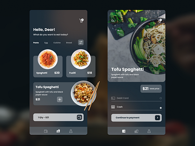 Food Order Mobile App app art branding flat food app ui glassmorphism graphic design minimal ui uidesign ux website