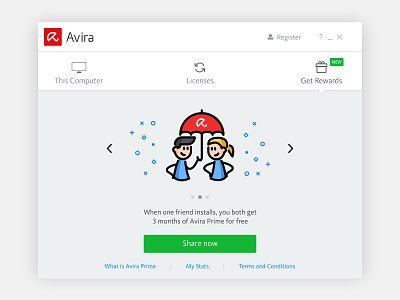 Avira Referral Program antivirus app avira design interface security sketch template ui user interface ux