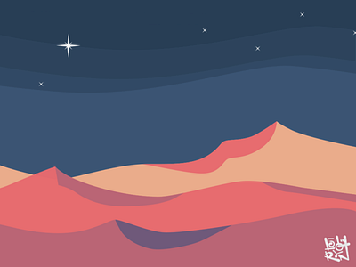 Pink Dune flat color illustration