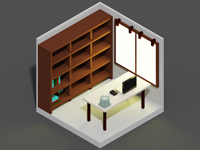 FIRST ROOM! illustration isometric voxel