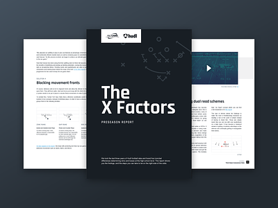 X&O Labs + Hudl Preseason Football Report booklet football page layout print sports marketing