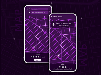 Map Design dailyui dark theme purple ui ux