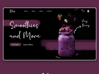 Shop Menu cafe dailyui dark theme design menu milkshakes restaurant smoothies ui ux