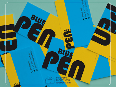 Blue pen business card blue business card design graphic design stationery