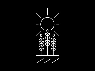 Wheat & Sun black black white illustration monoline sun wheat