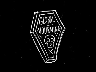 Global Mourning coffin death illustration procreate sketch skull