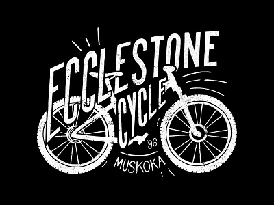 Ecclestone Cycle bicycle bicycle shop bicycles bike black hand drawn illustration ipad mountain bike procreate sketch texture white