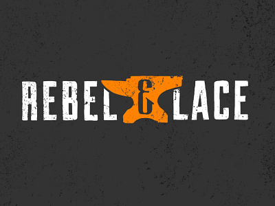 Rebel & Lace anvil blog corporate identity grey logo logo design magazine mark orange white wordmark