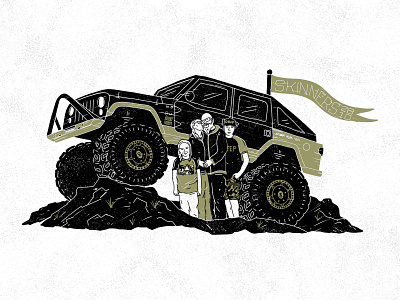 Anniversary Jeep family illustration jeep procreate vector