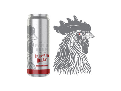 The Paris Beer Co - Barnyard Bully beer craft beer illustration paris procreate rooster vector