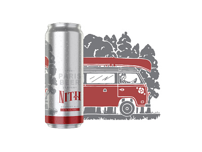 The Paris Beer Company - Nith beer beer branding beer can brand branding craftbeer hippie illustration van vw