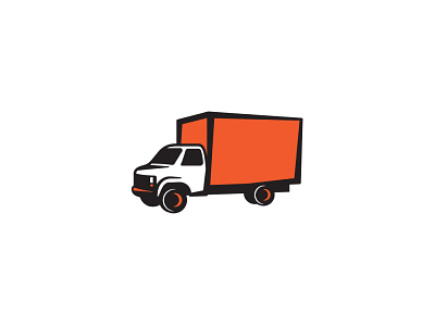 Quick Truck black illustration orange truck vector