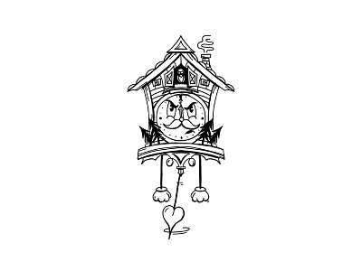 1930s Cuckoo Clock 1930s cartoon cartoon illustration clock cuckoo cuckoo clock drawing rubberhose sketch