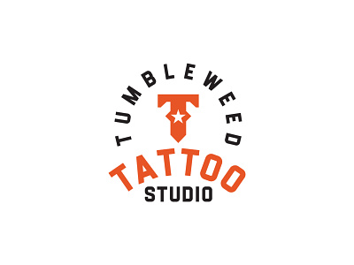Tumbleweed Tattoo Studio branding corporate identity design icon logo logo design symbol tattoo texas tumbleweed typography vector