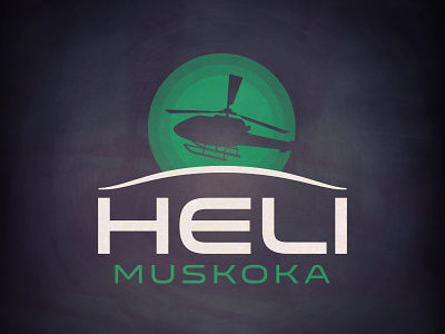 Heli Muskoka black chopper corporate identity green grey heli helicopter logo muskoka teal typography white