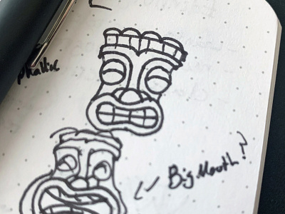 Tiki Sketch hawaiian logo sketch sketchbook tiki tiki bar tiki mask