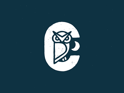 Crusoe Owl branding design illustration logo moon owl owl logo procreate vector white